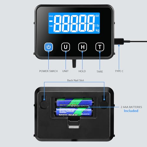 Plattformwaage, Drcowu 440lbs x 10g Digitale Paketwaage, Langlebige Alloy Stahlplattform, Schwerlastwaage für Pakete/Lager/Gepäck, Postwaage mit LCD/Hold/Tara Funktion,Batterien (Schwarz)