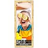 5×15 Frame Yellow Rustic Farmhouse ShabIn by Chic Wood Picture Frame Solid Wooden Photo Frame Includes UV Acrylic Foam Board Backing Hanging Hardware Panoramic Poster Frame 5 x 15 Photo Frame