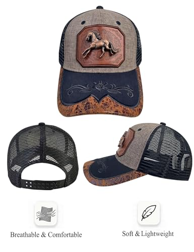 Image of TOPACC Western Trucker Hat for Men Women Cowboy Country Hat Snapback Cap