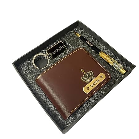 AbbZone Customised Leather Original Wallet, Pen, Keychain | Gifting Hamper Set for Men with Name (Dark Brown) | Personalized Purse Combo | Unique Stylish Gift for Husband, Boyfriend-image-32