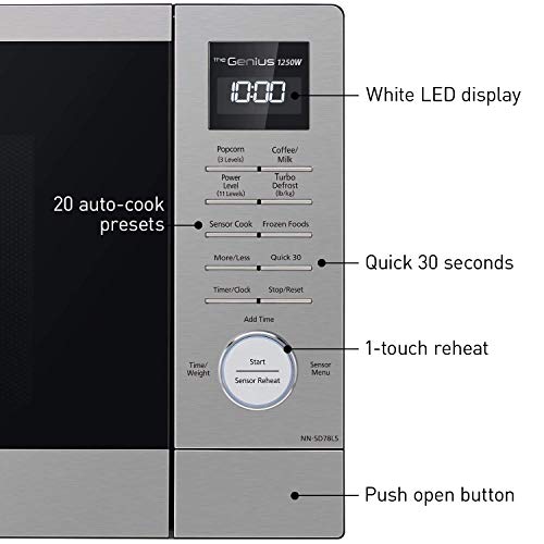 Panasonic-NN-SD78LS-16-cuft-Cyclonic-Inverter-Countertop-Microwave-Oven-1250Watt-Power-with-Genius-Sensor-Cooking-cft-1944D-x-2188W-x-1194HStainless-Steel Panasonic NN SD78LS 16 cuft Cyclonic Inverter Countertop Microwave Oven 1250Watt Power with Genius Sensor Cooking cft 1944D x 2188W x 1194HStainless Steel