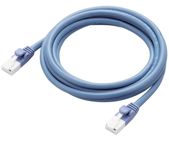 Elecom LD-CTT/BU2/RS1 LAN Cable, CAT5e Compliant, EU RoHS Directive Compliant, Nail Break Prevention, Simple Packaging Specifications, 6.6 ft (2 m), Blue, Set of 10