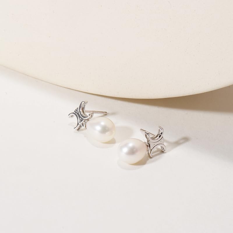 6/7/9mm Freshwater Pearl Stainless Steel Stud/Drop Earrings Birthday Jewelry Gift for Women2