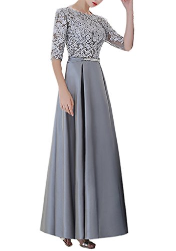 Emmani-Womens-Middle-Sleeve-Applique-Long-Formal-Evening-Dresses-Silver-12