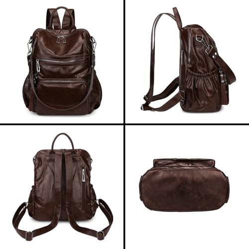 Image of Uromee Backpack Purse for Women Vegan Leather Ladies Fashion Travel Tassel Shoulder Bag Convertible Coffee bag