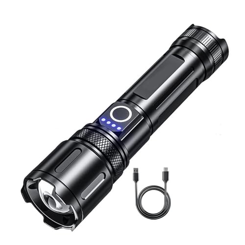 Image of WOZIT Torch Rechargeable | Torch Light High Power | High Lumens Flashlight with 5 Light Modes| IP45 Water-Resistant, Adjustable Focus, Charging Indicator | Emergency Light for Home, (Multicolor)
