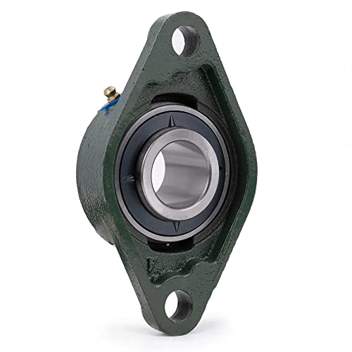 Image of XIKE 2 Pcs UCFL207-21 Bore 1-5 /16 inch Pillow Block Flange Mounted Ball Bearings.