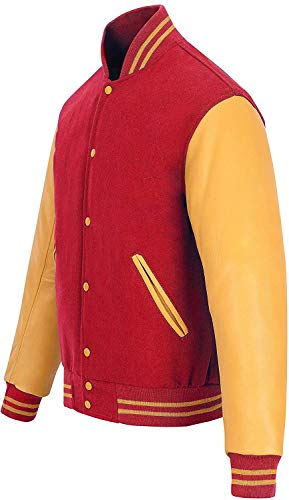 Image of Varsity Jacket Baseball Letterman Jacket- Wool and Leather Premium Quality Unisex Basketball Jacket