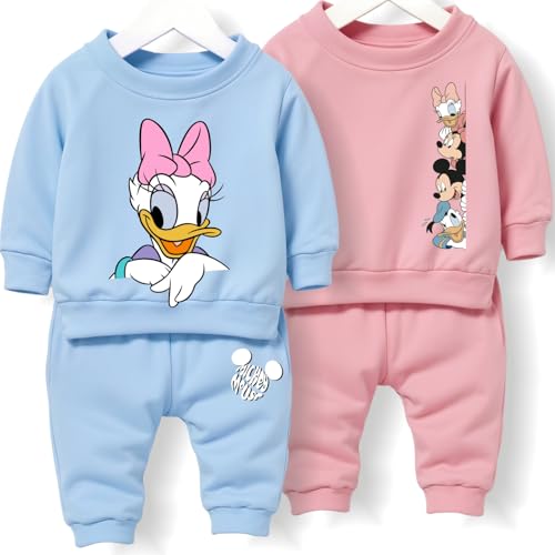 Image of Minicult Kids Cotton Co-ords Full Sleeve Sweatshirt and Pant Set with Character Print