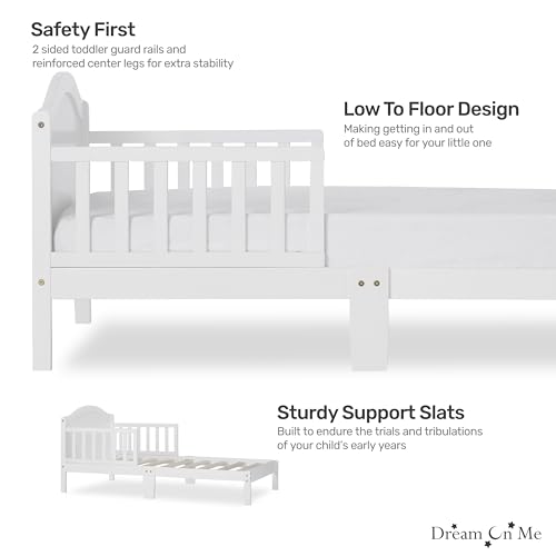Dream On Me Sydney Toddler Bed in White, Greenguard Gold Certified, JPMA Certified, Low To Floor Design, Non-Toxic Finish, Safety Rails, Made Of Pinewood - Image 7