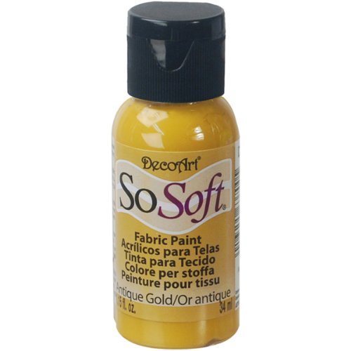 DecoArt SoSoft Fabric Acrylics Paint, 1-Ounce, Antique Gold