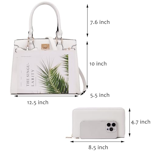 Image of Qiyuer Cute Purses Wallet Set For Women Handbags Satchel Tote Shoulder Bag | Affordable Luxury, Ideal Gift, Large Clutch Wallet, 2PCS, Sturdy Structured, Stylish, PU, Practical & Roomy for Daily & Work