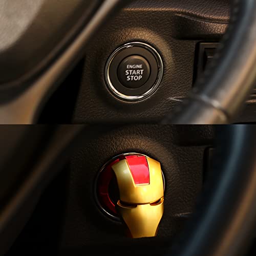 Image of MR WAGON - Protective Car Start Stop Button Cover -Open Close Ignition Cap for Bike and Car -Decorative Car Push Start Button Cover- Auto Accessories for Car Interior (4 cm) Diameter (Gold)