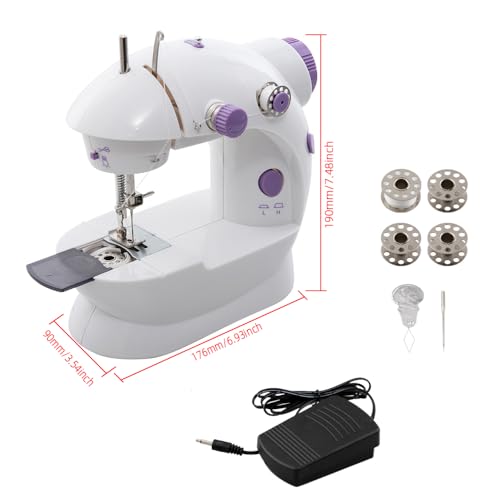 Mini Nähmaschine, tragbare Nähmaschine für Anfänger Erwachsene, elektrische Handarbeit Geschwindigkeit Crafting Flickmaschine elektrische Overlock-Nähmaschinen
