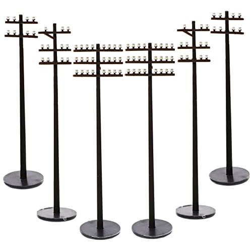 ERINGOGO 6pcs Miniature Train Telephone Poles Set Train Diorama Signal for Model Landscape