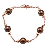 Chocolate Tahitian Pearl Bracelet in 14K Rose Gold (8-9mm)