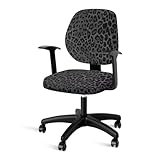 Talayituse Black Leopard Print Computer Office Chair Cover, Stretchable Universal Chair Covers Rotating Chair Slipcover