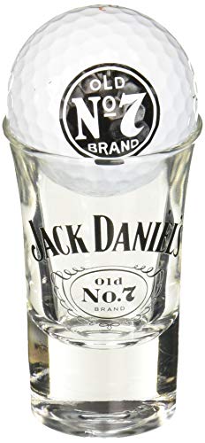 Jack Daniels Licensed Barware Swing Cartouche Shot glass, 1.5 oz, clear/white