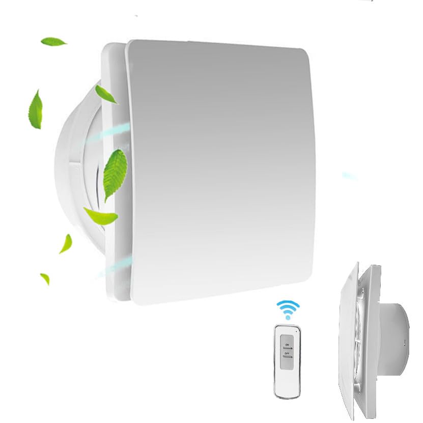 Extractor Baño Extractores De Aire Baño Ventilador Baño con Mando A Distancia De Bajo Ruido (con Trampilla De Reflujo), Apto para Baños, Cocinas, Aseos Y Áticos,4 Inch Model
