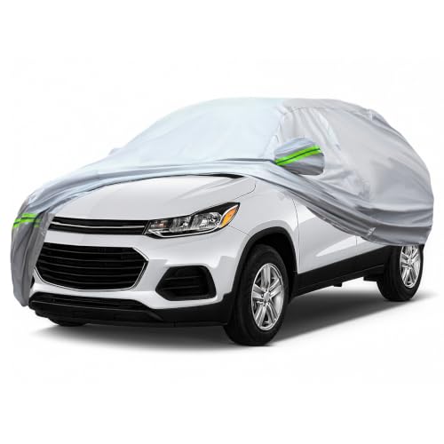 Image of AUQDD 6-Layers Premium SUV Car Cover Waterproof All Weather Weatherproof UV Sun Protection Snow Dust Storm Resistant Outdoor Exterior Custom Form-Fit Full Padded Car Cover with Straps 165 inch-179 inch K6