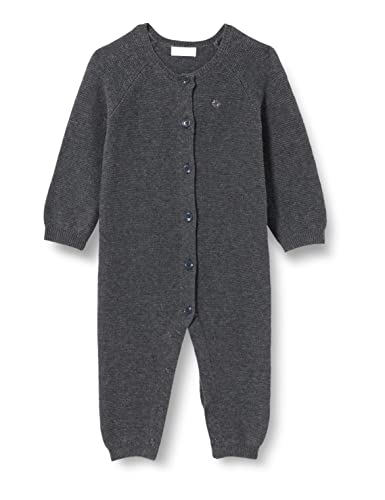 Noppies Baby Unisex Baby Playsuit Monrovia Long Sleeve Overalls, Dark Grey melange-C238, 44