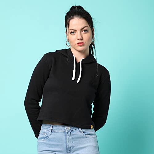 Image of PINACOLADA Women's Sweatshirt with Hoodie Regular Fit for Casual Wear | Cotton Blend Fabric | Hoodie Sweatshirt Crafted with Comfort Fit and High Performance for Everyday Wear