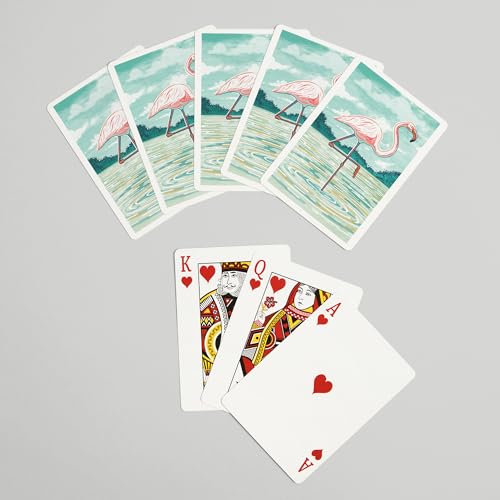 Baraja de cartas Poker Lantern Press Graphic Pastel Flamenco miniatura 7