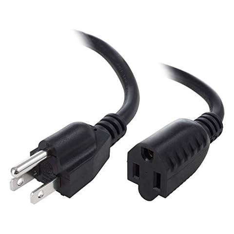 eDragon 6ft (2M) 18AWG (Power Extension Cord) Power Extension Cable 6 Feet (2 Meters) 3 Conductor (NEMA 5-15P to NEMA 5-15R) 10 Amp Power Cable ED69948 Cover