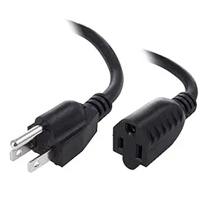 C&E 5 PCS, 16AWG Power Extension Cord Cable, Black 3 Feet, CNE592220
