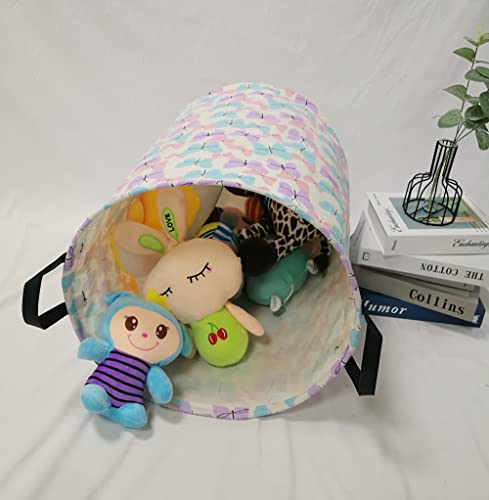 Image of MAIZMZ Storage Bins Toys Box Kids Baby Hamper Waterproof Laundry Basket Canvas Collapsible Gift Organizer Bin for Home /Dorm /Kitchen /Pet /Office /Closet /Shelf /Gift Baskets(Butterfly)