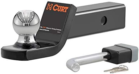 CURT 45141 Trailer Hitch Mount, 2-Inch Ball, Lock, Fits 2-In Receiver, 7,500 lbs, 2" Drop , Black