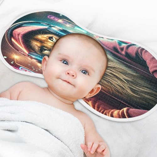 Urban Lion Neon Blue Baby Burp Cloths Burp Cloth Burp Rags Cotton Burp Clothes Absorbent Muslin Burp Cloths Soft for Unisex Boy Newborn Girl 1 Pack 22x11 Inches4