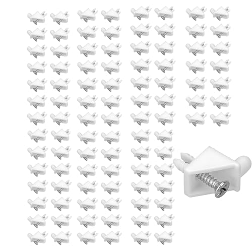 100 Stück Bodenträger 5mm Weiß, Regalbodenträger 101558 passend als Ersatzteil für IKEA Regalbodenträger PAX, Bodenhalter Weiß für die Reparatur von Schränken (100 Stück)