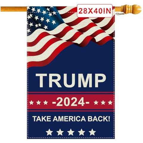 Trump 2024 Flag Take America Back, Double Sided Garden Flags, Support Donald Trump Yard Signs 2024, Clear Pattern Reinforcement Fade Resistant for Lawn Outdoor Decorations Cover