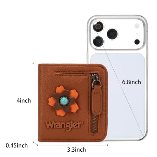 Image of Montana West X Wrangler Womens Wallet Small Rfid Blocking Wallets Slim Bifold Minimalist Wallets with Zipper Coin Pocket