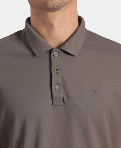 Image of Jockey AM38 Men Nylon Regular Fit Solid Half Sleeve Polo T-Shirt with StayDry & StayFresh Technology