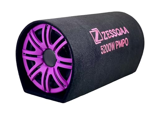 Image of 10 Inch D-Shaped Car Bass Tube | Built-in Amplifier | Dual Voice Coil | Plug & Play | Pink