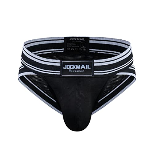 JOCKMAIL 2PCS/PACK Mens Briefs Underwear Wide Belt Mesh Athletic Sport Underwear Briefs2