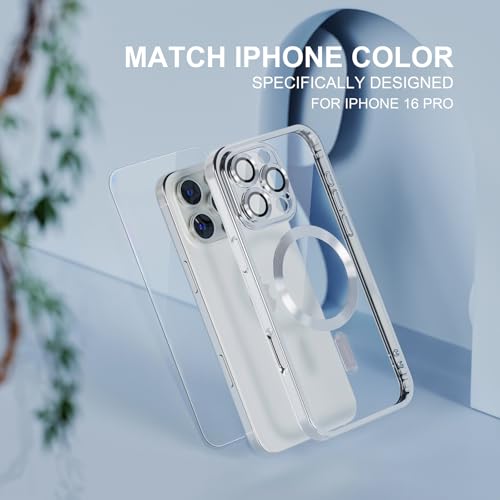 Image of Misea Magnetic for iPhone 16 Pro Case Compatible with MagSafe Silver