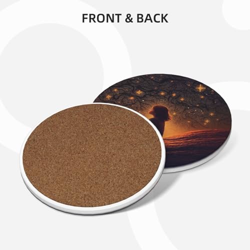 Dessous de verre absorbants en céramique réutilisables avec support pour table - 3