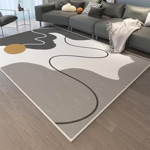 Tapis à poils courts facile à nettoyer pour salon et chambre