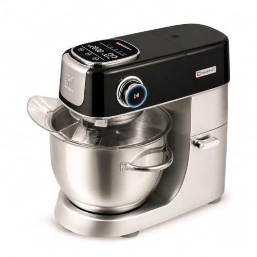 Hauswirt Stand Mixer Silent with LED Touch Screen, 5.3QT XL Large Mixers Kitchen Electric Stand Mixer for Household, 500W DC Motor 11-Speed for Bread Pasta Meat – Black
