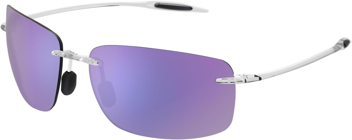 JULI Sports Sunglasses for Men Women Tr90 Rimless Frame for Running Fishing Golf Surf Driving MJ8009