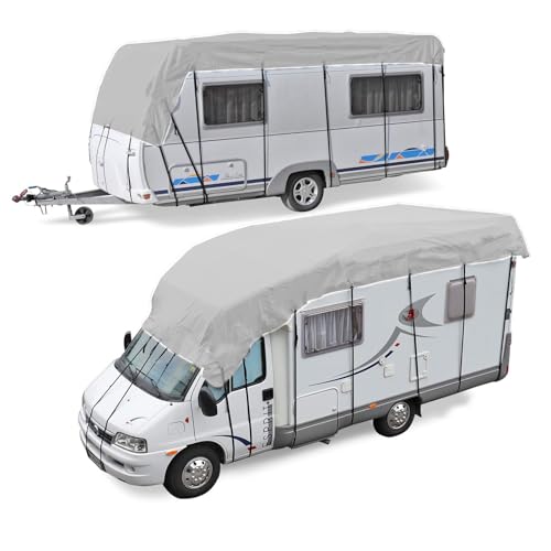 1pc Heavy Duty RV Roof Cover, Waterproof & UV Resistant for RVs, Class A/B/C Motorhomes, Popup & Truck Campers, Travel Trailers, Fits 16ft to 41ft RVs (OffWhite, 7.5m*3m)