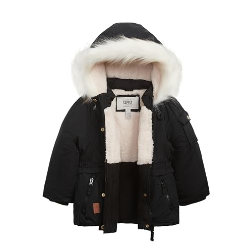 Image of LONDON FOG Girls' Heavyweight Utility Parka With Cozy Trim Hood
