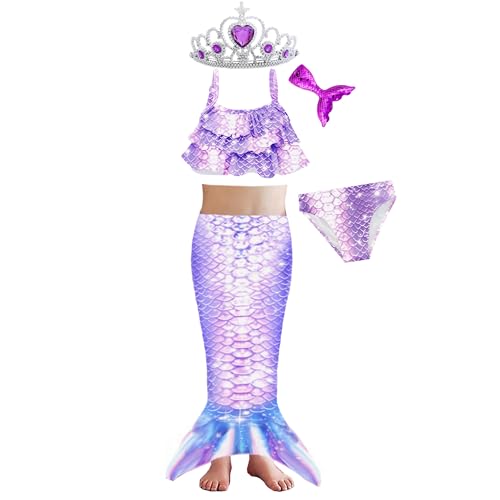 Girls Bathing Suit 3PCS Cute Ruffle Tankini Swimsuits with Skirt Kids Beach Swimwear 3-12Y2