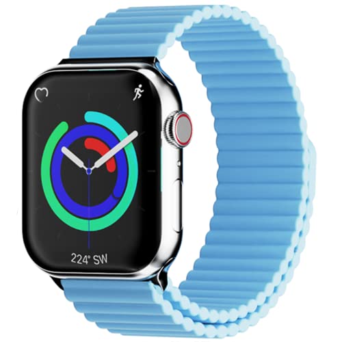Image of HeiKe Magnetic Silicone Band for Apple Watch Band 49mm 46mm 45mm 44mm 42mm 41mm 40mm 38mm for Men Women,Sport Loop iWatch Wristband Strap for Apple Watch Ultra 3 2 1 SE Series 11 10 9 8 7 6 5 4 3 2 1