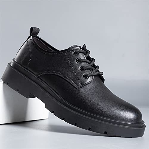 Formal Shoes for Men Lace Up Derby Shoes PU Leather Round Toe Block Heel Resistant Non Slip Business3