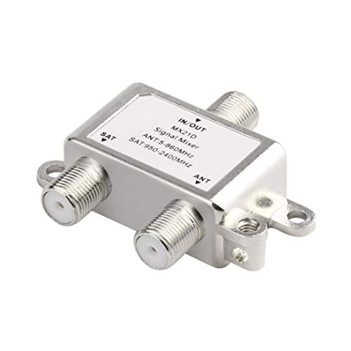 Impermeabile 2 in 1 2 Ways Satellite Splitter TV Segnale TV Segnale TV Mixer SAT/ANT Diplexer Leggero e compatto ToGames-IT