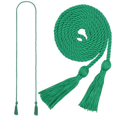 Image of Graduation Honor Cord 68 inch Grad Braided Honor Cords with Tassel Honor Rope Grad Cords for Graduation Students Bachelor Master Doctoral Gown Grad Decor (Emerald Green)